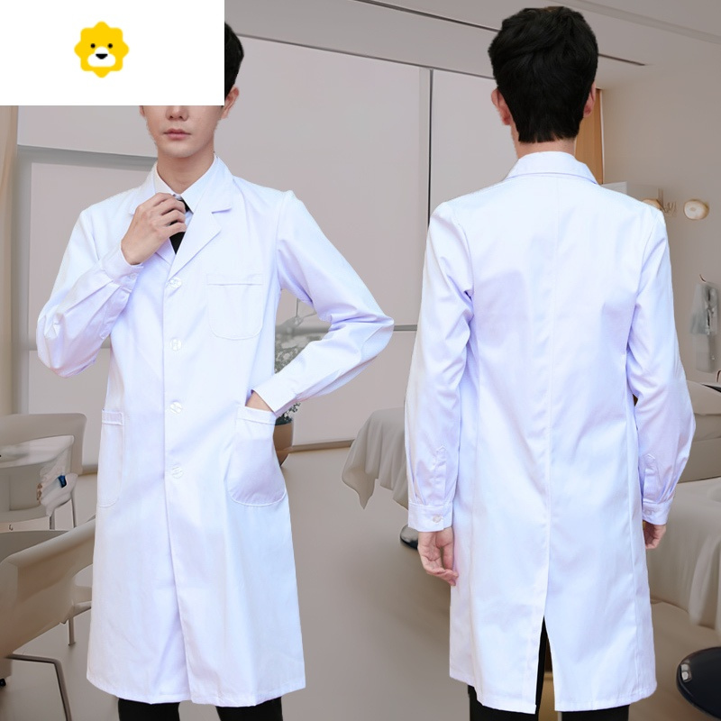 fishbasket白大褂长袖实验服男医生短袖护士工作服实验室化学男研究生