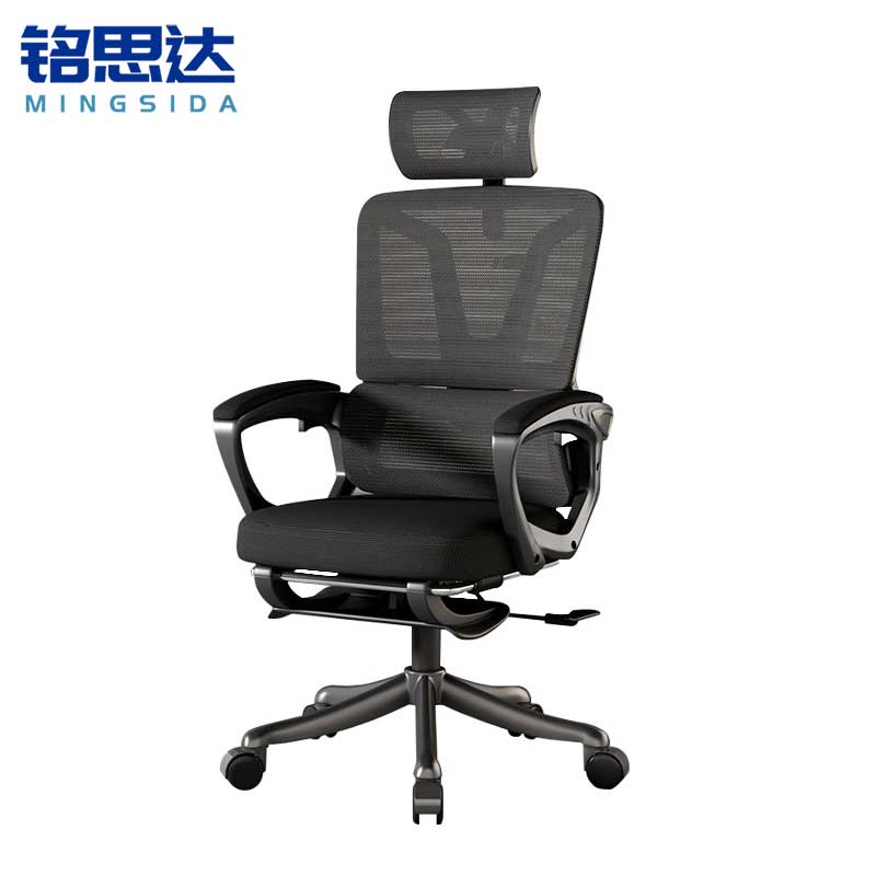 铭思达办公椅网布黑色把高清大图