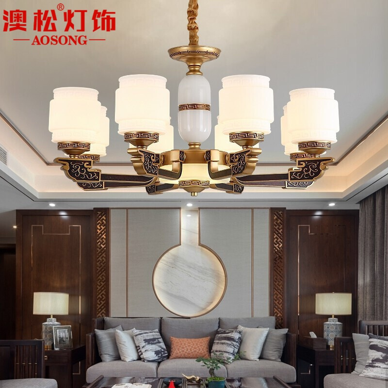 新中式吊灯中国风大气轻奢客厅灯具古典创意个性艺术锌合金仿古餐厅卧室工程会所大厅灯具