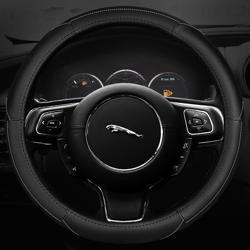 捷豹XF XEL XFL XJ XE F-PACE 专用 真皮 方向盘套 四季 汽车把套