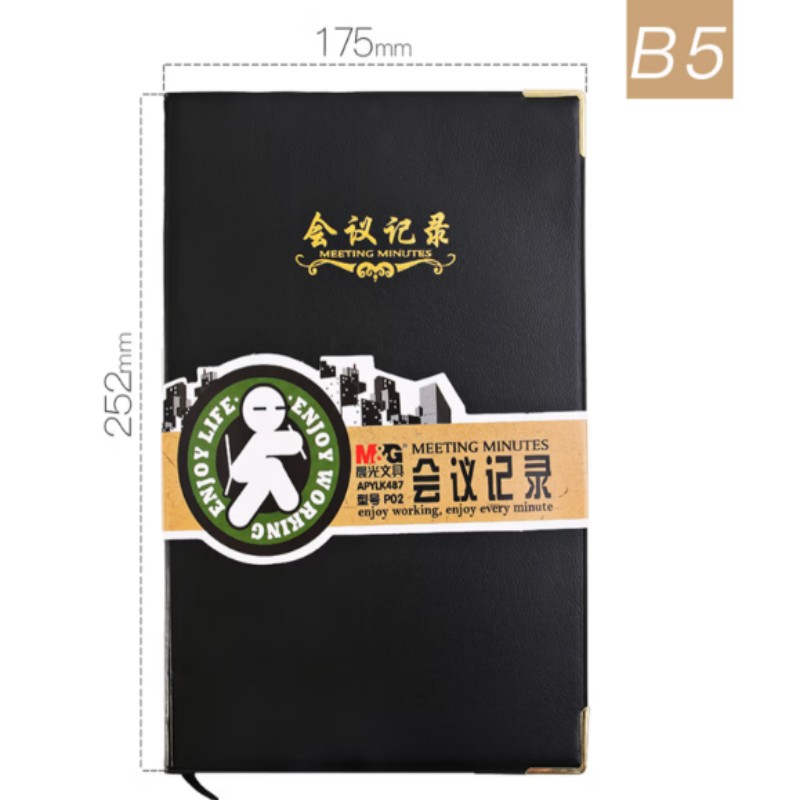 晨光(M&G)APYLJ487 笔记本 B5封套皮本96页(会议记录) 2本装 APYLJ48700高清大图