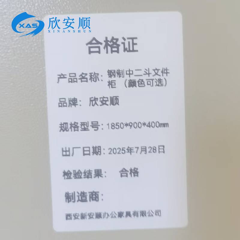 欣安顺 钢制中二斗文件柜(颜色可选) 1850*900*400mm 台高清大图
