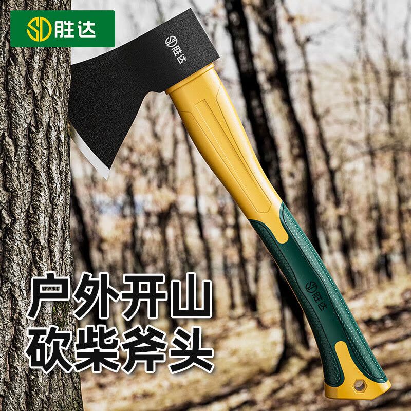 胜达斧子高碳钢家用劈柴砍树神器高硬度包胶手柄防滑防震户外手斧图片