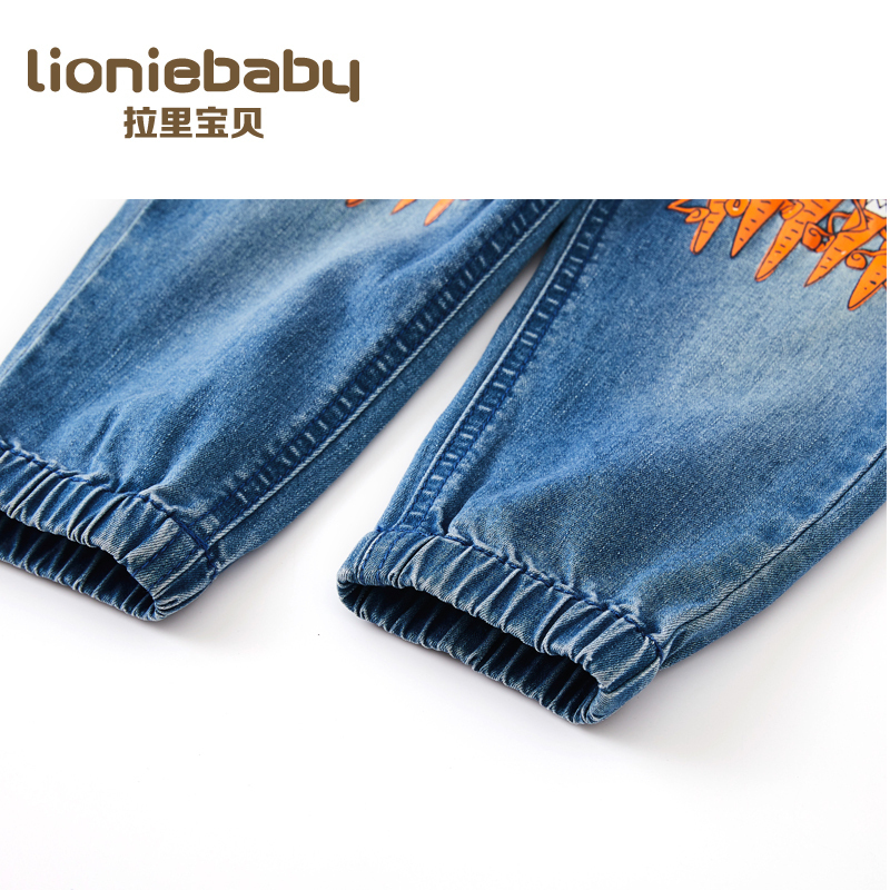 拉里宝贝Lioniebaby童装儿童裤子宝宝时尚刺绣牛仔长裤2020春装新款男童L01WK023