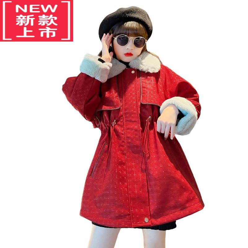可莉允女童皮草外套加绒加厚冬装2022新款中大童洋气童装冬季皮衣派克服棉服图片