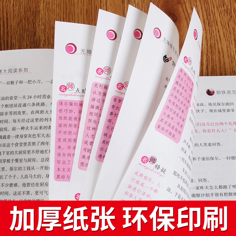 钢铁是怎样炼成的书正版中小学生七八九年级阅读书目新课本四五六年级课外书推荐书籍世界经典名著儿童文学dy