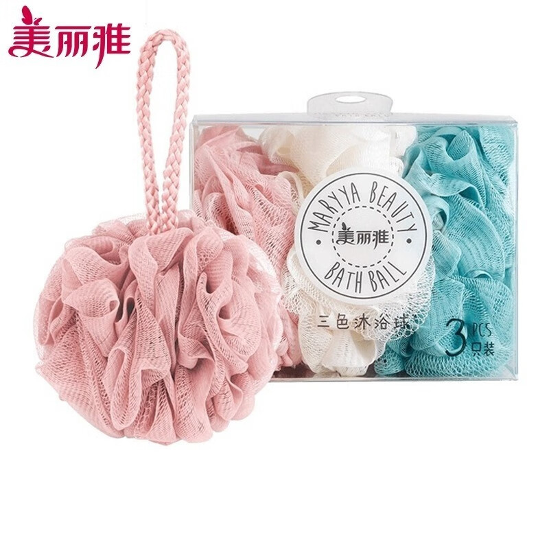 美丽雅 沐浴球浴花【3只装】泡澡搓澡起泡网洗浴球澡花HC072886