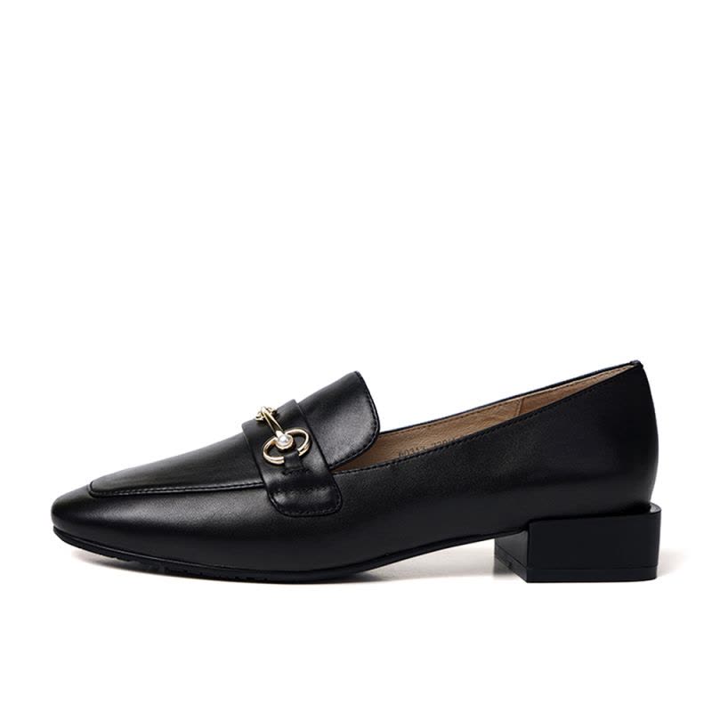 Bata/拔佳2019秋专柜同款一脚蹬粗跟乐福女单鞋60313CM9图片