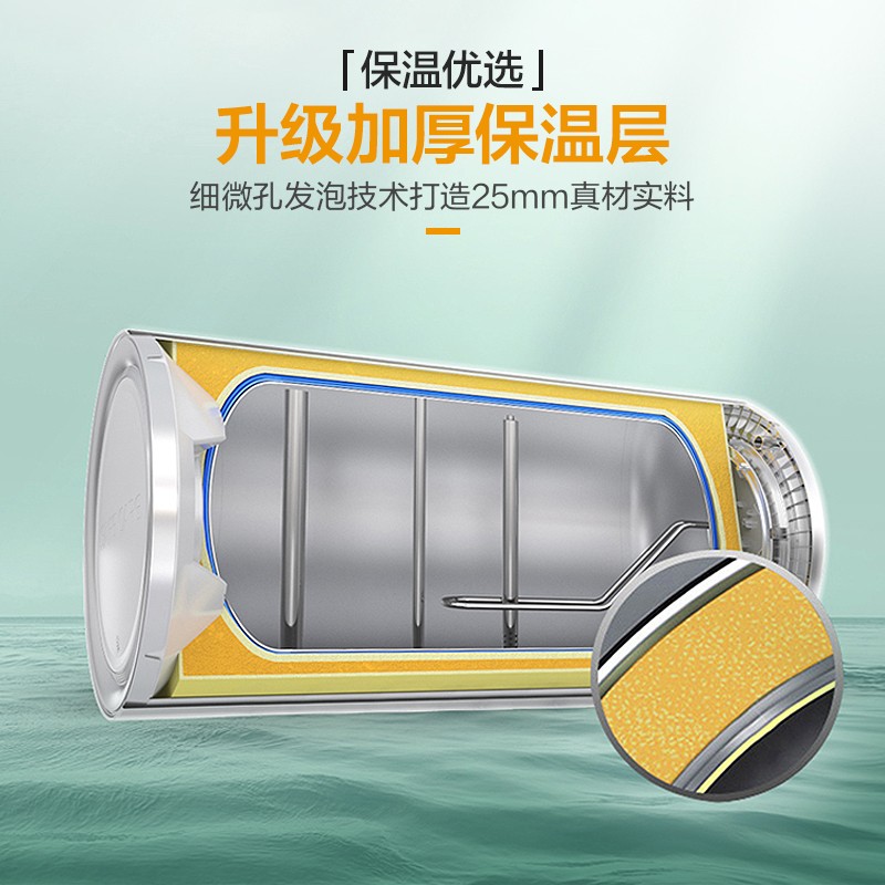 [租房神器]Leader 海尔智家电热水器LES40H-LC2(E) 40升 2200W速热 致密保温层 二级能效高清大图