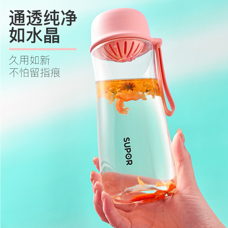 苏泊尔水杯女可爱便携夏天塑料少女心Tritan学生ins简约随手杯子高清大图