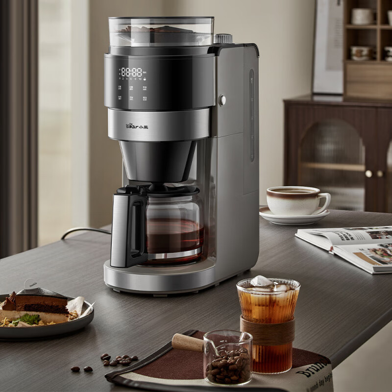 小熊(Bear)全自动咖啡机 美式家用研磨一体机 豆粉两用自动清洁保温咖啡壶 KFJ-H15Y8-S01高清大图