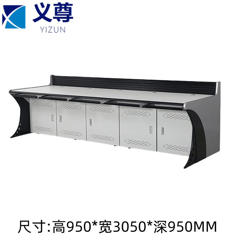 义尊监控室监控台五联台高清大图