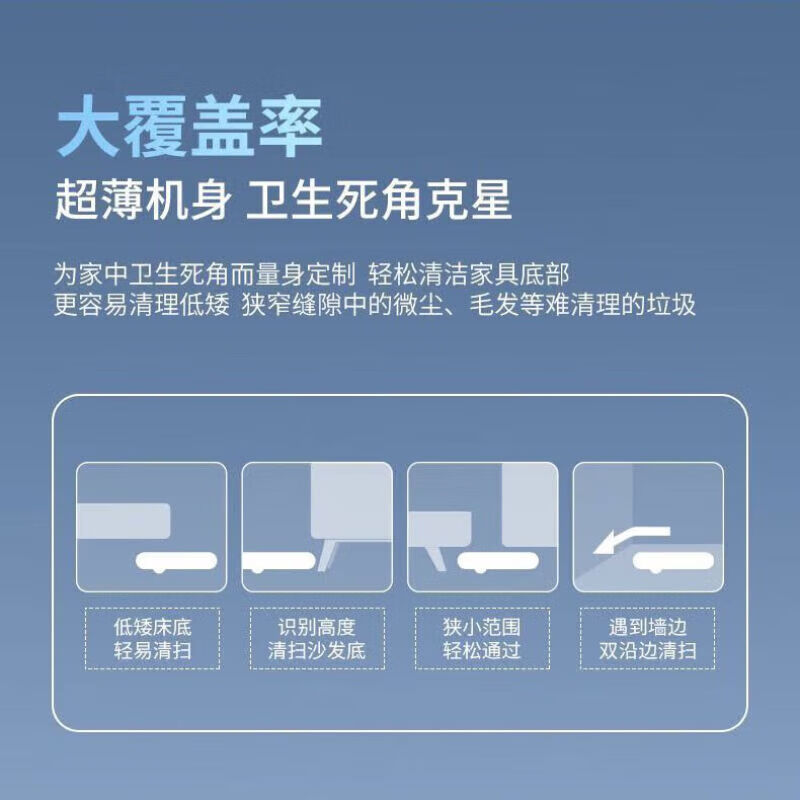 海尔 Haier 家用智能全自动扫地机器人 自动回冲 小钢炮升级版吸扫拖一体 7.6cm超薄机身 RWA3026BU1高清大图