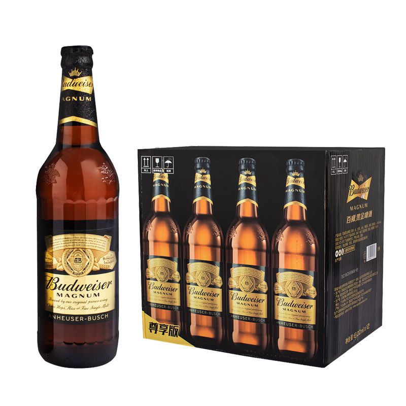 Budweiser/百威黑金啤酒600ml*12瓶整箱装 高度啤酒
