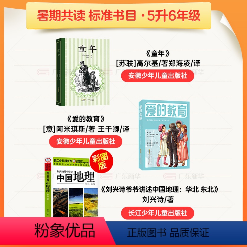 [全3册]五升六年级 [正版]2024暑期共读五升六年级课外书 昆明暑期书单童年安徽少年儿童出版社爱的教育刘兴诗爷爷讲述