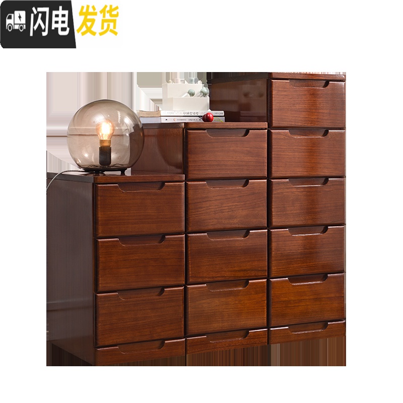三维工匠窄缝夹缝实木收纳柜抽屉式小床头柜木质20/25/30/35/40cm宽置物柜高清大图