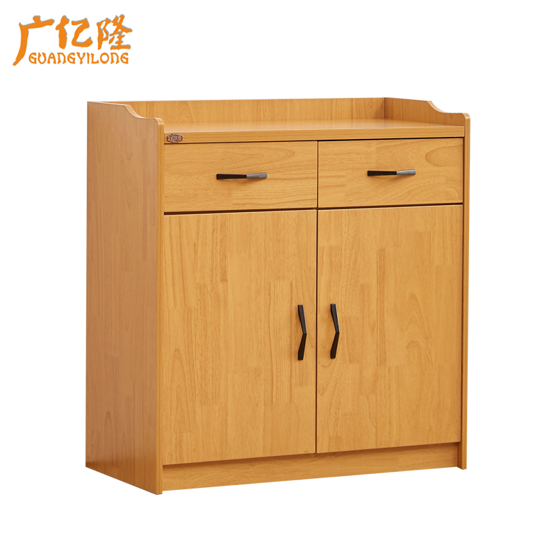 广亿隆木质茶水柜宿舍胶板鞋柜餐边柜两门两抽80*40*82cm高清大图