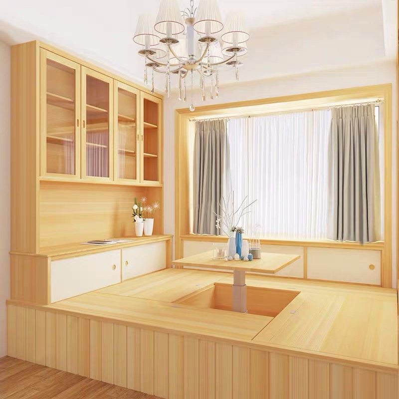 榻榻米床衣柜一体实木客厅塌塌米床日式地台床储物榻榻米定制整体视频