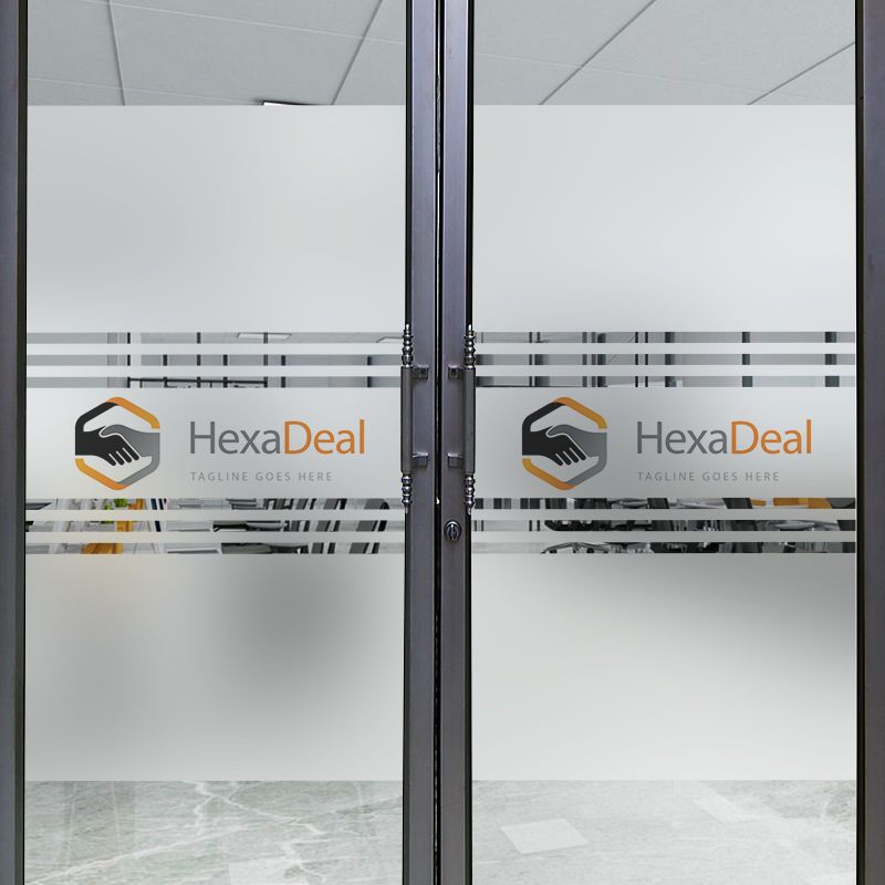 款式8-uv磨砂彩白彩 0x0cm|腰线防撞条门logo贴镂空玻璃门贴纸办公室