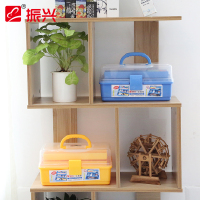 振兴塑料工具箱 车家两用整理箱 带提手分格置物箱 收纳箱 颜色随机