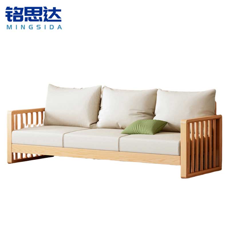 铭思达木质沙发三人位张高清大图