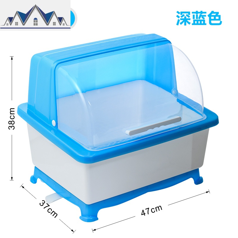 装碗筷收纳盒放碗箱沥水碗架厨房家用带盖碗盆碗碟置物架塑料碗柜 三维工匠高清大图