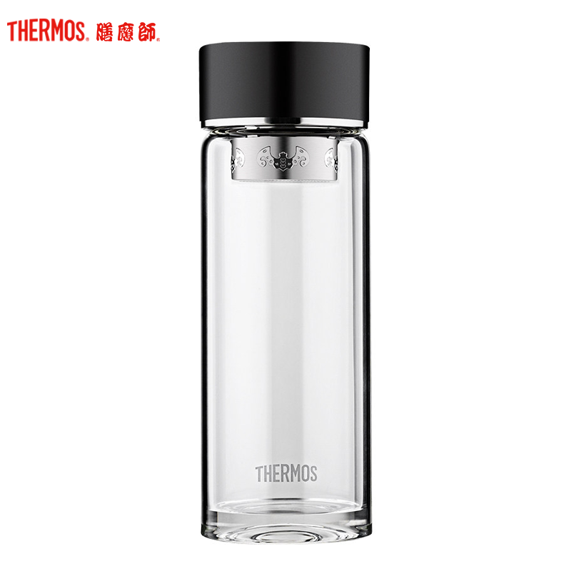 膳魔师(THERMOS)玻璃杯单层大容量男女商务泡茶杯带茶隔水杯 黑色膳魔师(THERMOS)玻璃杯