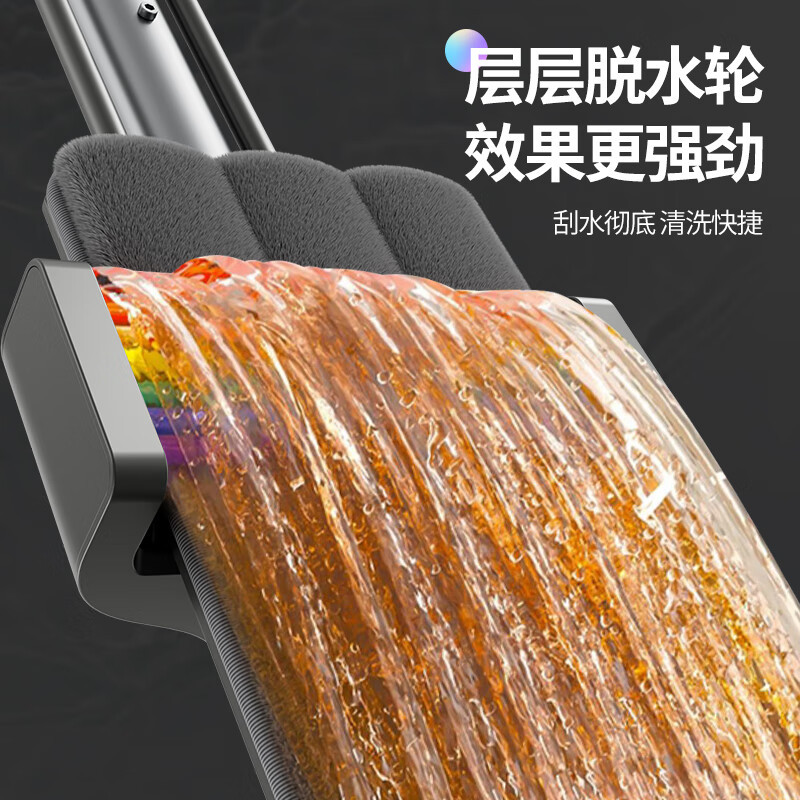 佳帮手 扫除道二代彩虹塑板免手洗平拖40cm灰橙2布400*110*1350mm高清大图