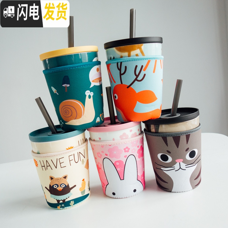 三维工匠可爱陶瓷杯子女学生带盖勺马克杯网红情侣水杯创意超大容量咖啡杯高清大图