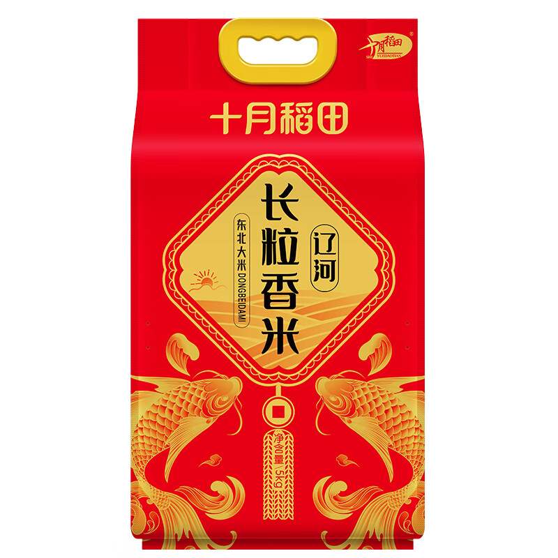 十月稻田辽河长粒看5kg东北大米长粒置米一年-季新米 5kg 单位:袋