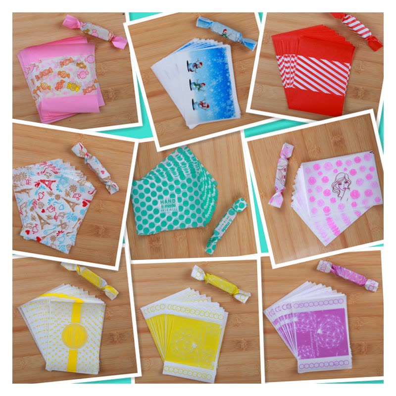 牛轧糖包装袋 油纸糖果纸雪花酥 混搭 牛扎糖纸500枚烘焙包装家用|杏色薄款橙色蕾丝图片