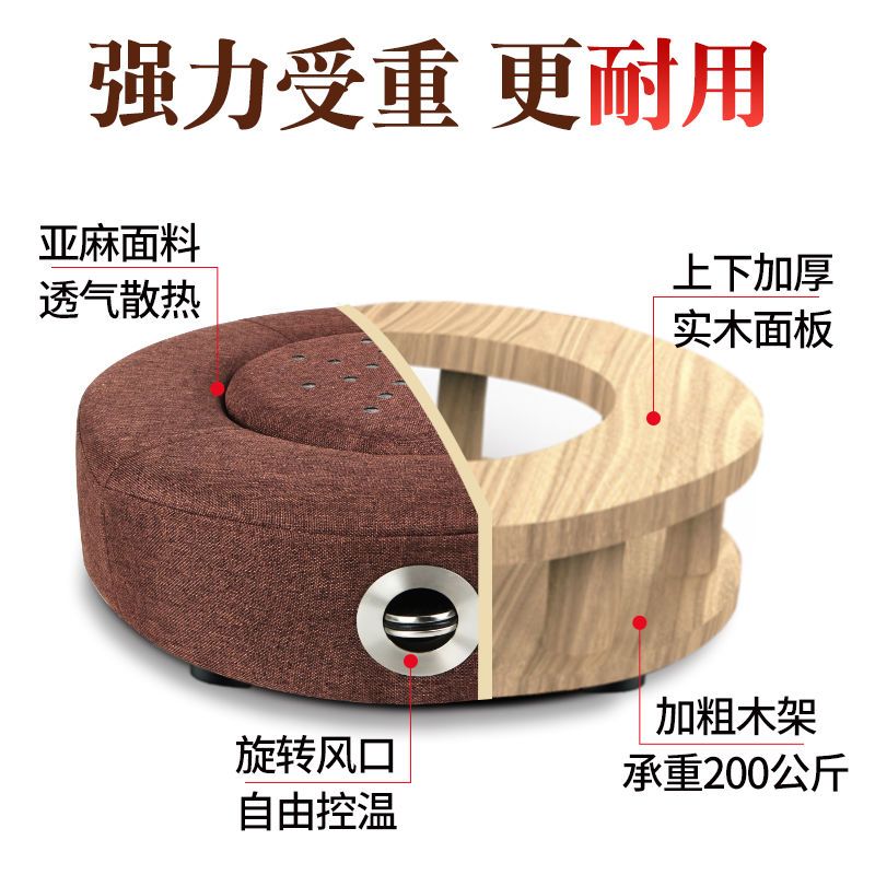 [30公分]咖色基础款送6粒艾柱+穴位图 蒲团坐灸仪艾灸垫子坐垫臀部艾灸盒随身灸家用无烟灸熏蒸仪器凳子