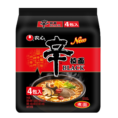 农心辛拉面BLACK四合一(134g*4)韩式拉面方便面