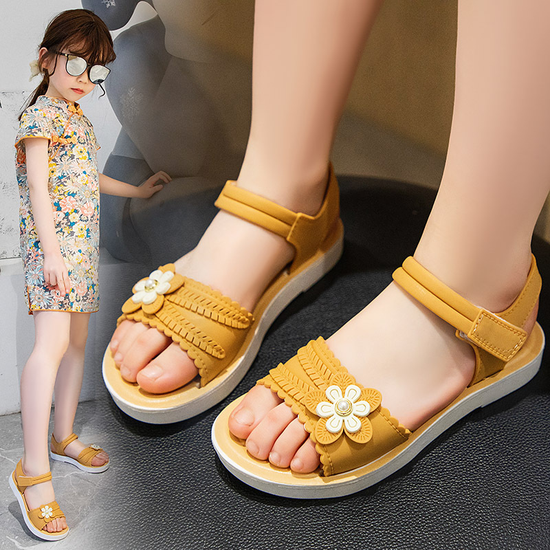 迈凯恩女童凉鞋潮网红小女孩公主鞋夏季学生凉鞋防水时尚软底凉拖鞋