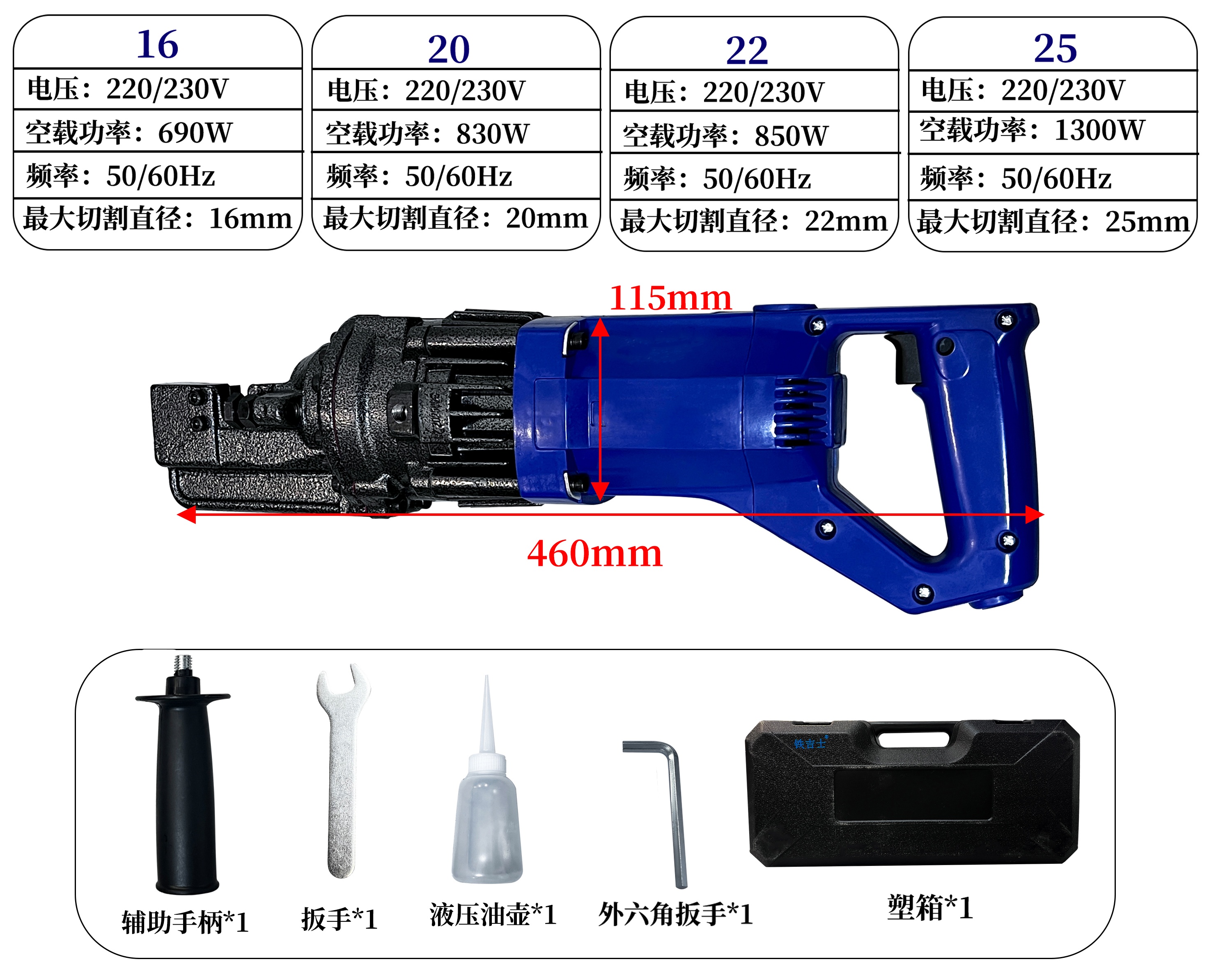 铁吉士 手提式电动钢筋剪 液压切断机 台高清大图