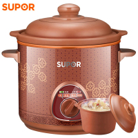 苏泊尔(SUPOR) 电炖锅砂锅炖盅养生红陶煮粥锅3L家用煲汤锅店铺优惠文字识别手拨