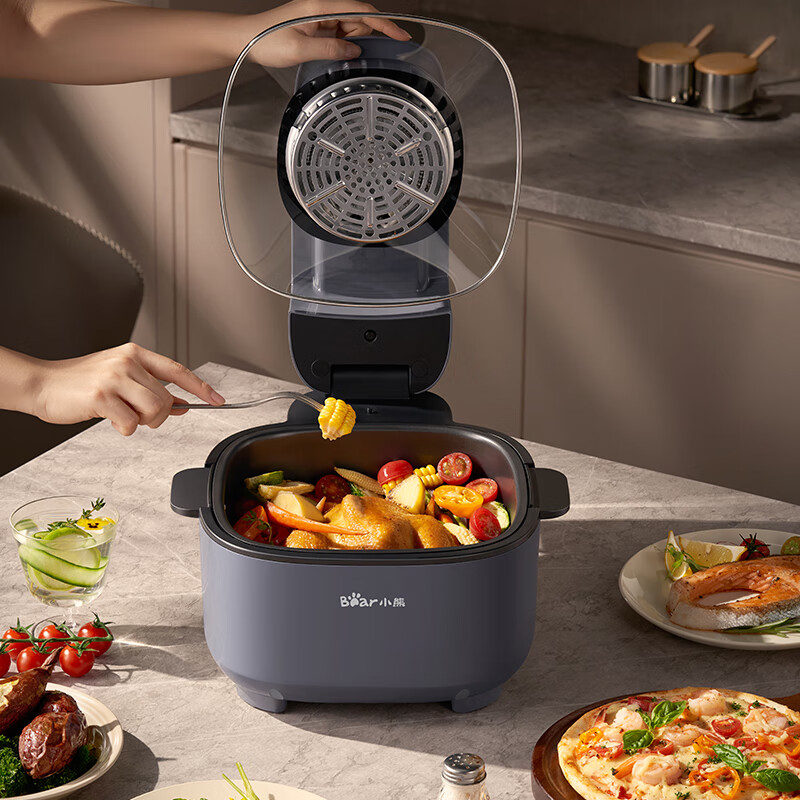 小熊(Bear)空气炸锅家用可定时 大容量气炸锅蒸汽炸锅薯条机蒸汽电炸锅 【QZG-R16D7】5.2L