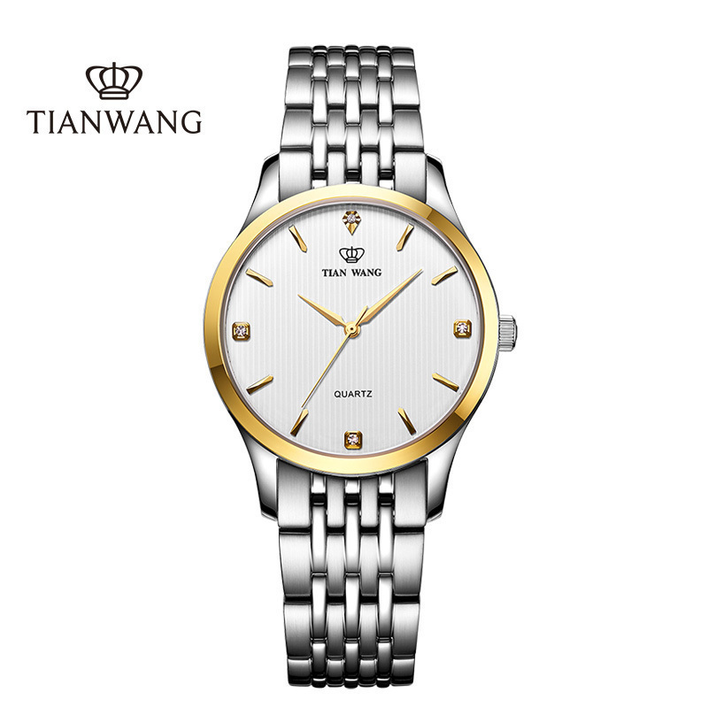 天王表（TIAN WANG）手表 石英男表简约休闲时尚情侣手表气质女表3798 女表金色