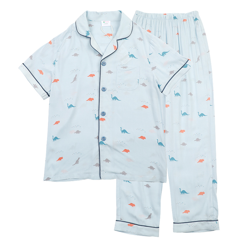 红豆男童夏装家居服套装2020新款儿童宝宝短袖简约舒适家居服套装H0J3115