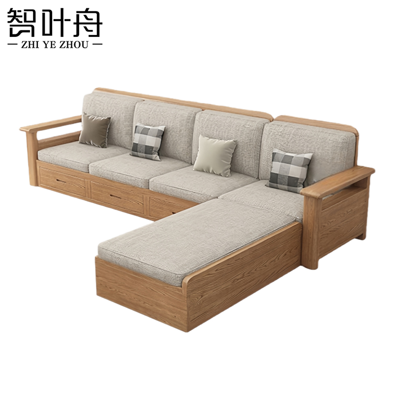 智叶舟沙发组合270*175*88cm(4+贵妃榻)套高清大图