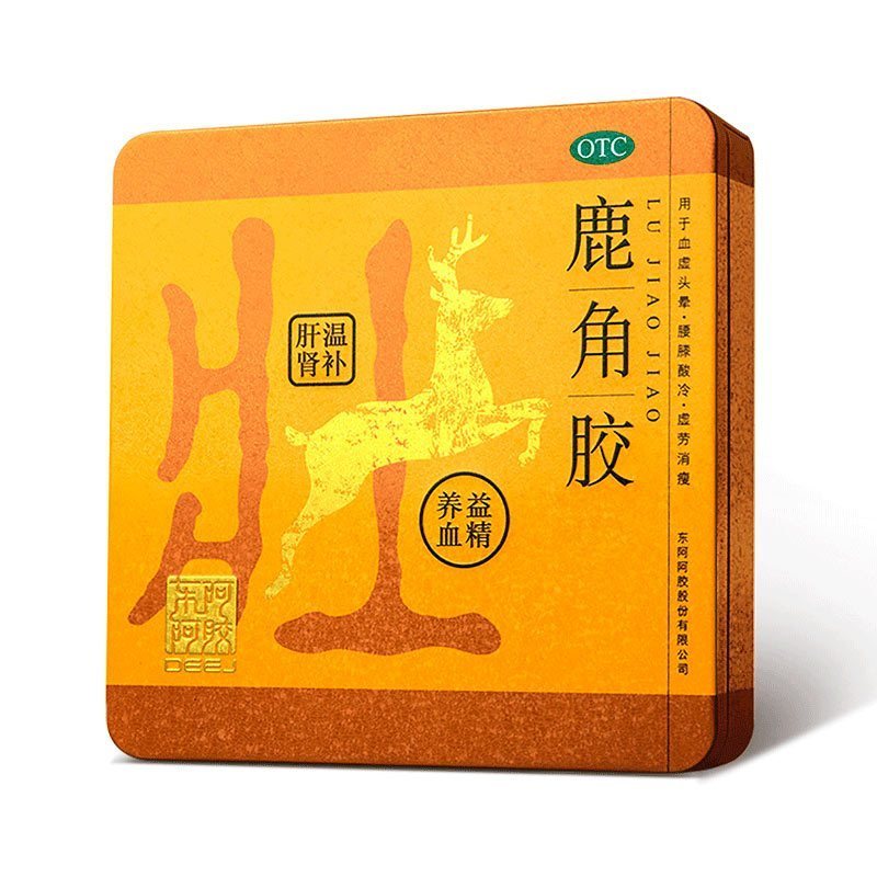 489元]东阿阿胶/DEEJ 鹿角胶108g/盒6g*18块 益精养血 温补肝肾OTC硬膏剂男士健脾益肾硬膏剂[补气补]