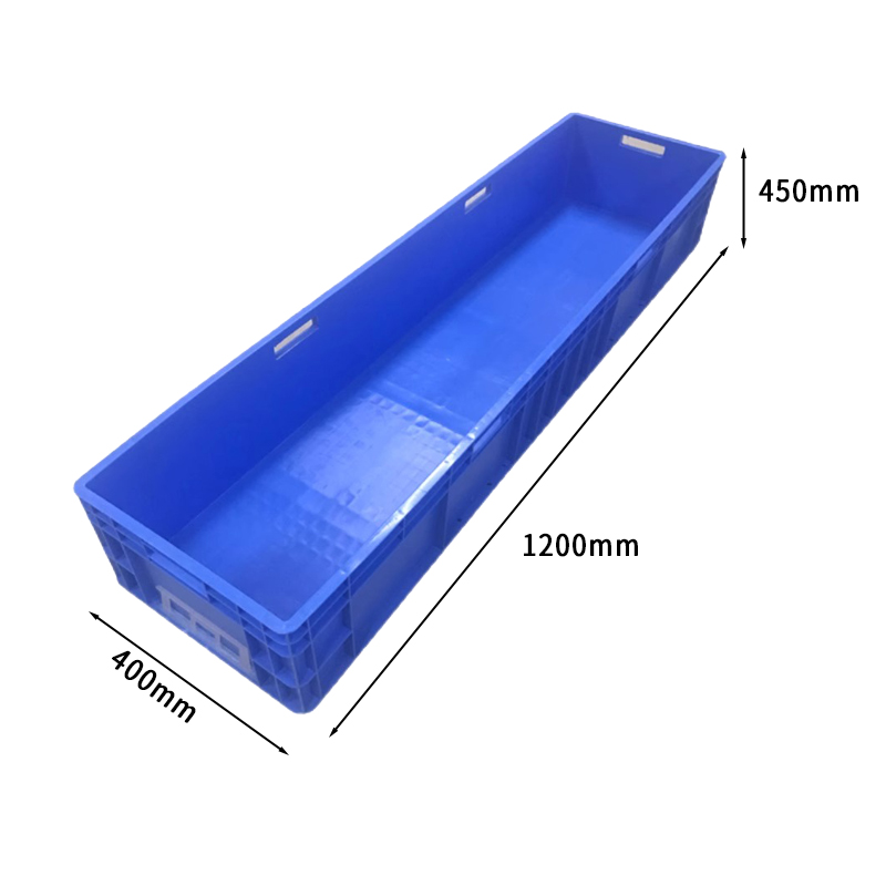 千苏QS-SN124045BL加厚大号物流箱工具储物筐收纳箱塑料周转箱+盖子 蓝色高清大图