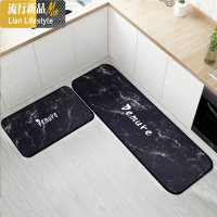 厨房地垫长条防油脚垫口浴室垫进入户地垫卧室客厅垫床边毯三维工匠 40*120cm 简单黑