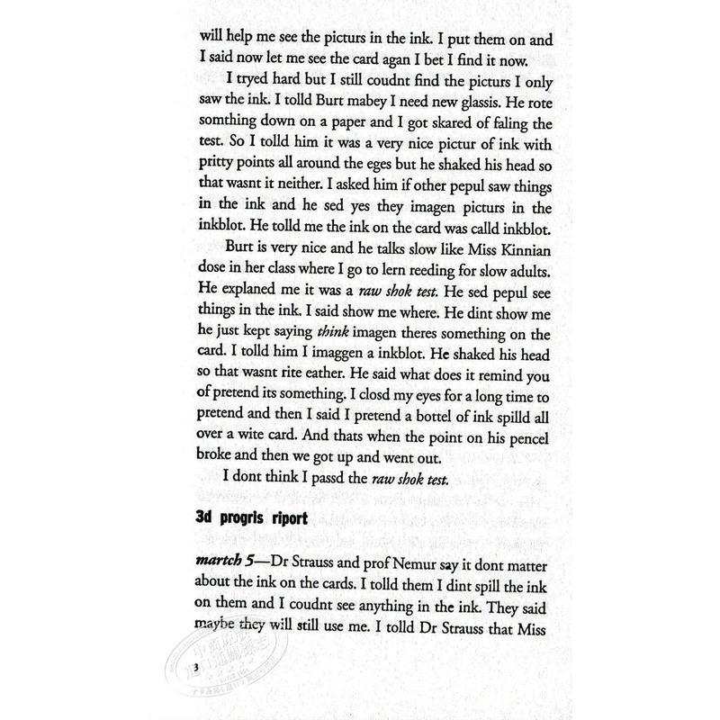 中商原版献给阿尔吉侬的花束英文原版科幻小说Flowers for Algernon: Student Edition D