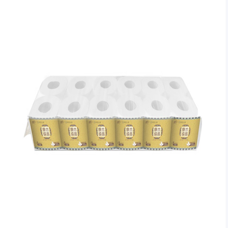 清风敦煌文创原木纯品系列4层加厚纸巾110g一提12卷(138mm*108mm)高清大图