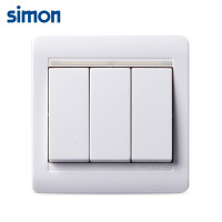 西蒙(simon)86型雅白色55系列三开双控开关面板带荧光N51032B