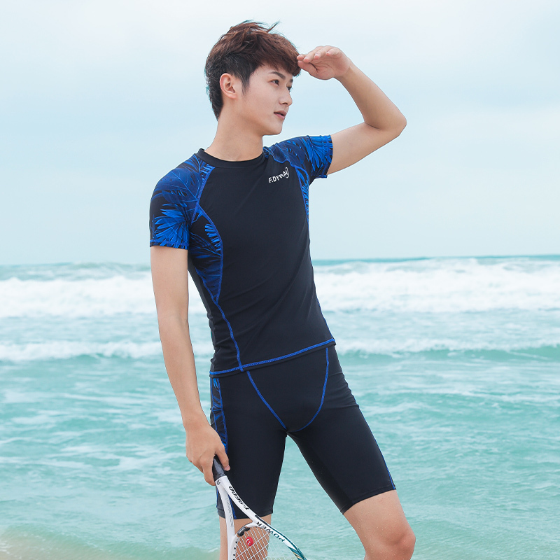 泳衣男款专业防尴尬大码五分游泳裤装备防晒全身温泉泳衣男士套装
