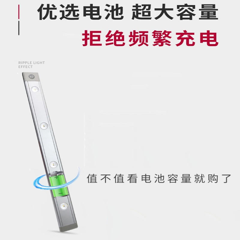 如华福禄智能无线充电人体感应灯过道免布线衣鞋柜橱柜酒柜 灯带条自粘