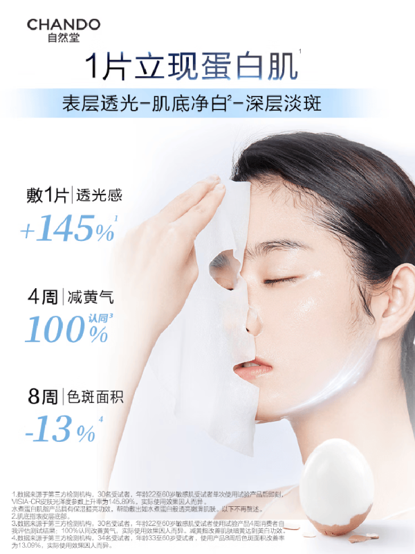 自然堂烟酰胺细致美白安瓶面膜33mLX5片高清大图