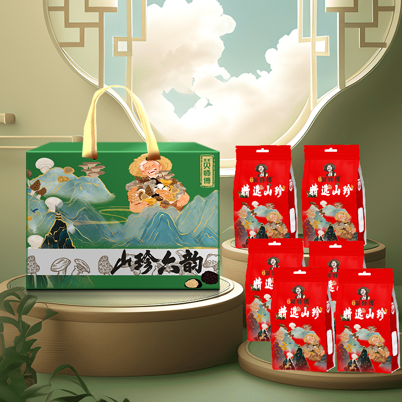旎旎贝师傅 山珍六韵礼盒1030g高清大图